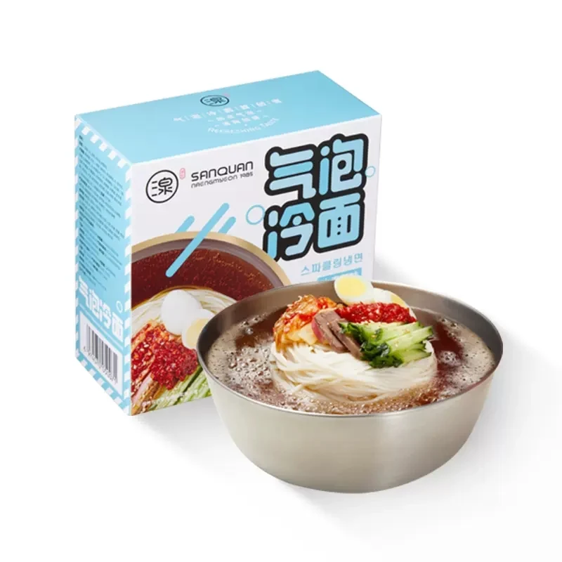 [Self-operated] China SANQUAN Wheat Flavor Bubble Cold Noodles 581g North Korean Cold Noodles Authentic Northeast Korean Cold Noodles Fast Food
