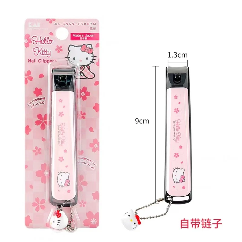 [Self-operated] Japanese KAI Hello Kitty Nail Clipper with Pendant 1 Pack Hello Kitty Pink Sakura Adult Style