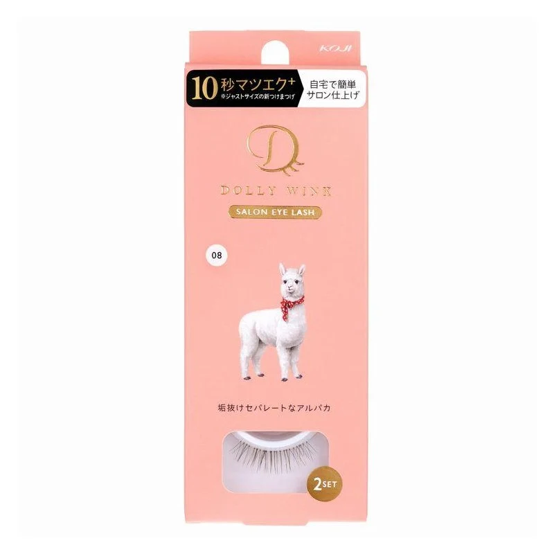 [Self-operated] Japanese KOJI Dolly Wink animal theme false eyelashes 2 pairs #08 fresh and beautiful little alpaca black full natural artificial brown and black eye tail false eyelashes