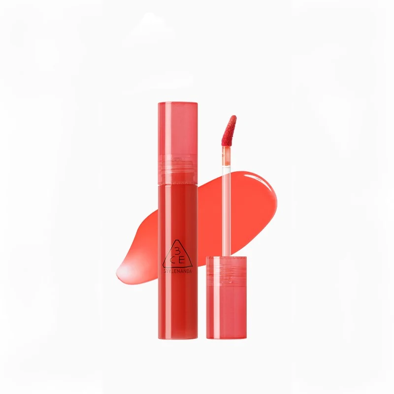 [Self-operated] South Korea 3CE Sanxiyu Watery Sugar Lip Gloss #Stayful Dawn Red Sun 4.7g Juice Syrup Mirror Lip Glaze Lip Gloss