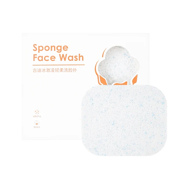 [Self-operated] China Goood Soft Bamboo Charcoal Cleansing Sponge, Cloud Blue, 1 pieces, delicate skin-friendly deep cleansing large sponge