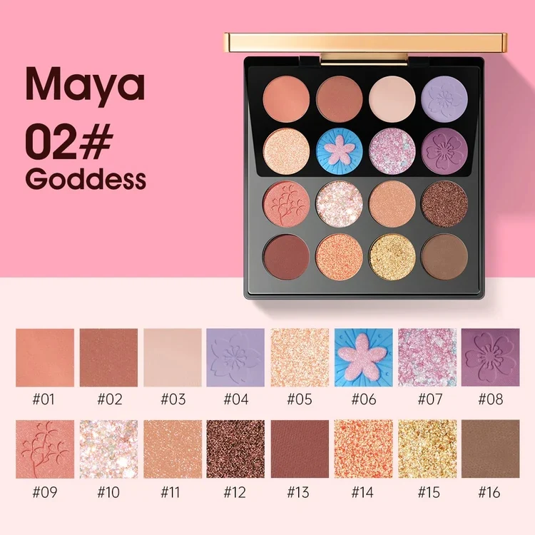 [Self-operated] ZEESEA Hanabi Night Shining Sixteen Color Eyeshadow Palette 13.6g Goddess MAYA Maya Limited Edition Japanese Edition