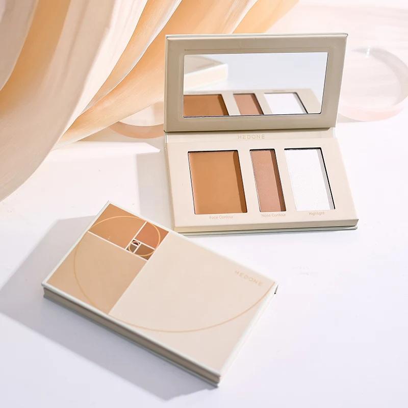 [Self-operated] China HEDONE 17D Sculpting Three-Color Contouring Palette XNUMXg Highlight Shadow Combination Contouring Palette XNUMXD Brightening Skin Color Concealing Blemishes Modifying Skin Color