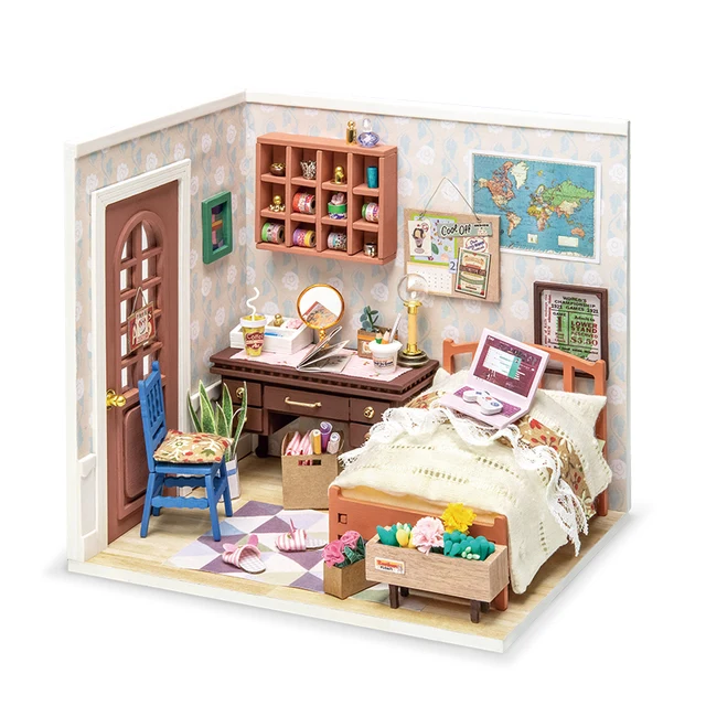 [Self-operated] China Robotime Rolife Ruolai Romantic Light-picking Art House Anne Bedroom Single Pack DIY Handmade 3D Assembled Model Three-dimensional Puzzle Wooden Ornament Holiday Gift