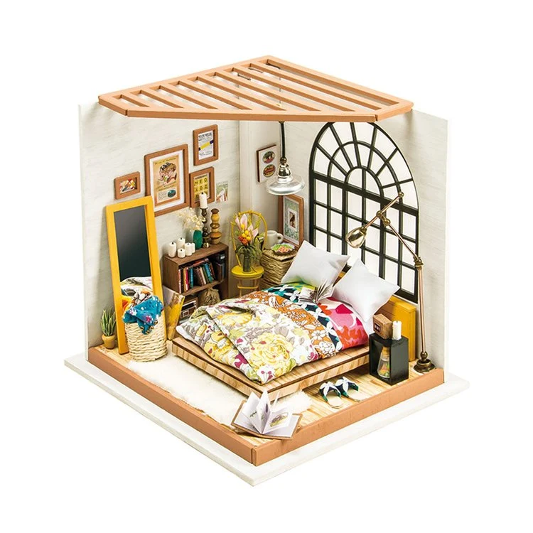 [Self-operated] China Robotime Ruolai Art House Alice Sweet Dreams Bedroom Single Pack DIY Handmade 3D Assembled Model Three-dimensional Puzzle Wooden Ornament Holiday Gift