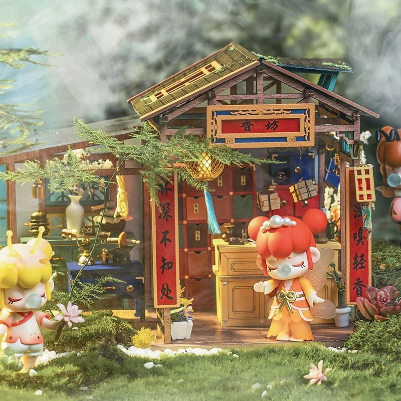 [Self-operated] China Robotime Rolife Ruolai Guofeng Hut Caixiangzhai Xiangfang Single Pack DIY Handmade 3D Assembled Model Three-dimensional Puzzle Wooden Ornament Holiday Gift