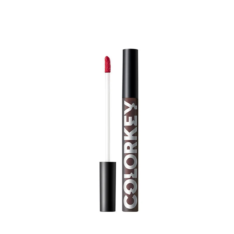 [Self-operated] China COLOR KEY Air Lip Glaze Mirror Series R718 King Fried Berry 1.7g Small Black Mirror Lip Glaze Mirror Water Gloss Lip Gloss