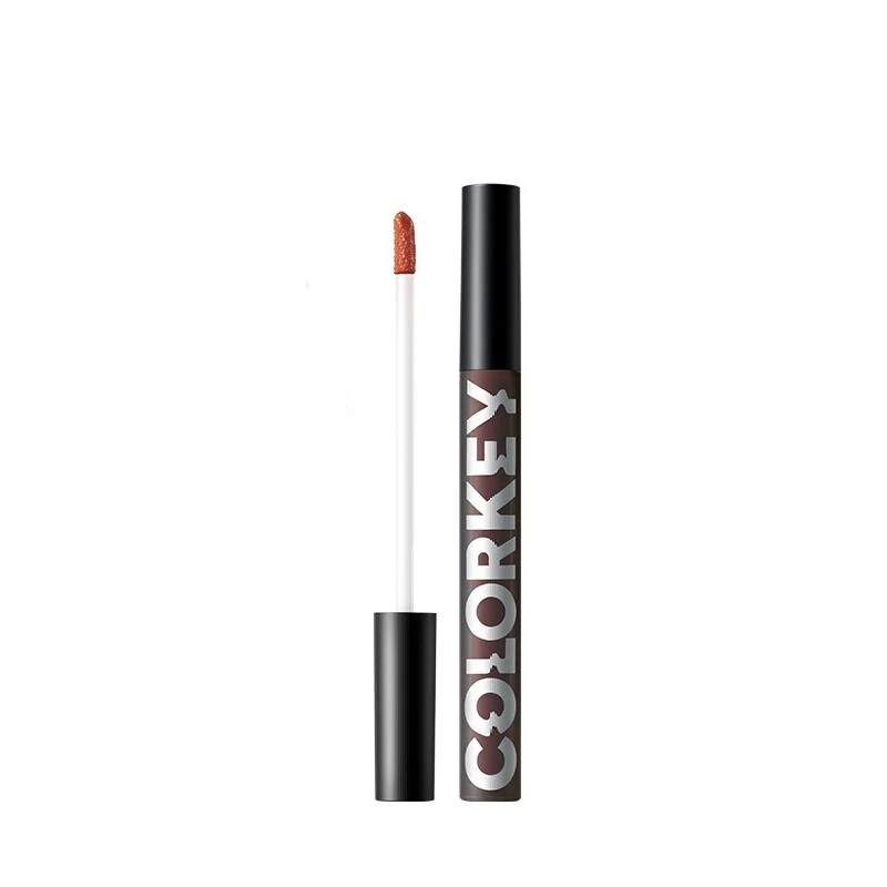 [Self-operated] China COLOR KEY Air Lip Glaze Mirror Series B708 ​​Peach Red Tea 1.7g Small Black Mirror Lip Glaze Mirror Water Gloss Lip Gloss