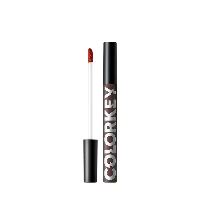 [Self-operated] China COLOR KEY Air Lip Glaze Mirror Series R715 Black Tea Chestnut Brown 1.7g Small Black Mirror Lip Glaze Mirror Water Gloss Lip Gloss