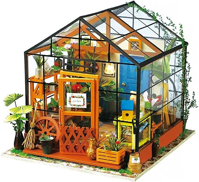 [Self-operated] China Robotime Rolife Ruolai a House Casey Flower Room Single Pack DIY Handmade 3D Assembled Model Three-dimensional Puzzle Wooden Ornament Holiday Gift (Does not include glue and batteries because they are prohibited in international transportation)