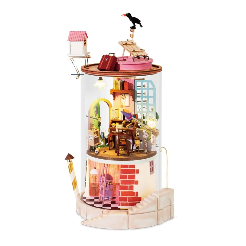 [Self-operated] China Robotime Rolife Ruolai Fantasy Streamer Secret Cabin Exploring the Secret Land Single Pack DIY Handmade 3D Assembled Model Three-dimensional Puzzle Wooden Ornament Holiday Gift (Does not include glue and batteries because they are prohibited in international transportation)