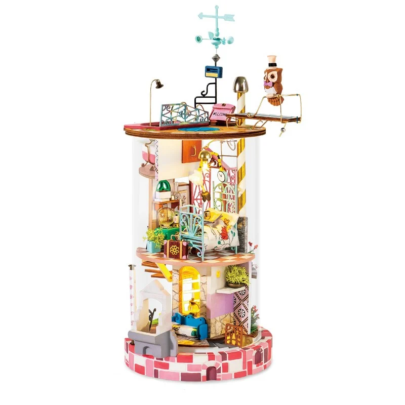 [Self-operated] China Robotime Rolife Ruolai Fantasy Streamer Secret Cabin Dream Garden Single Pack DIY Handmade 3D Assembled Model Three-dimensional Puzzle Wooden Ornament Holiday Gift (Does not include glue and batteries because they are prohibited in international transportation)