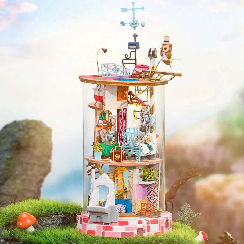 [Self-operated] China Robotime Rolife Ruolai Fantasy Streamer Secret Cabin Dream Garden Single Pack DIY Handmade 3D Assembled Model Three-dimensional Puzzle Wooden Ornament Holiday Gift (Does not include glue and batteries because they are prohibited in international transportation)