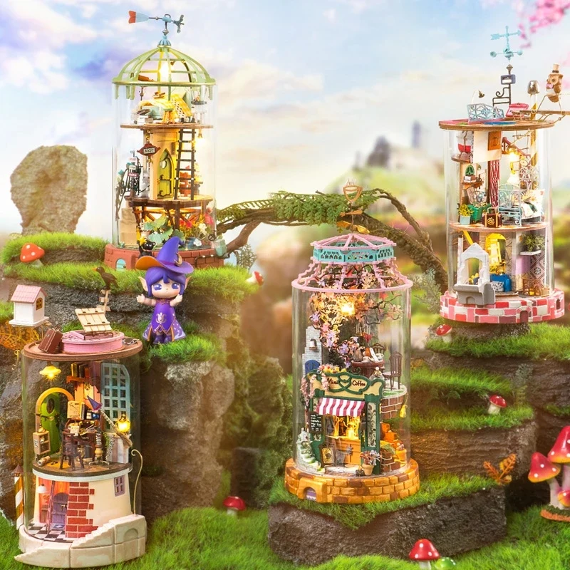 [Self-operated] China Robotime Rolife Ruolai Fantasy Streamer Secret Cabin Dream Garden Single Pack DIY Handmade 3D Assembled Model Three-dimensional Puzzle Wooden Ornament Holiday Gift (Does not include glue and batteries because they are prohibited in international transportation)
