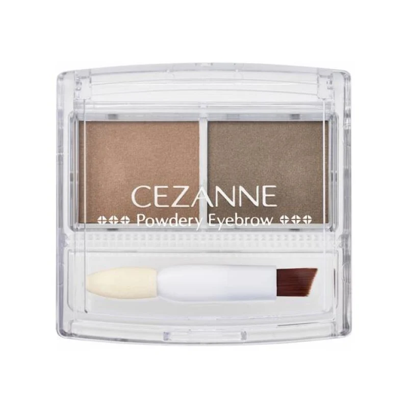 [Self-operated] Japanese CEZANNE two-color eyebrow powder 2g P1 micro-pearl light coffee + light brown, even and easy to color, long-lasting, waterproof and non-smudged