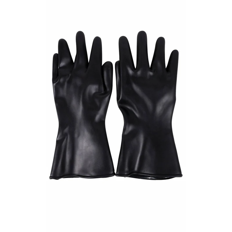 Schwarze PVC-Handschuhe