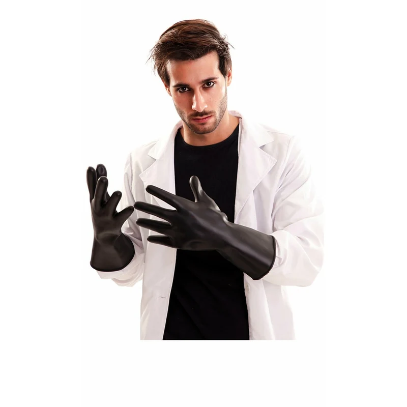 Schwarze PVC-Handschuhe