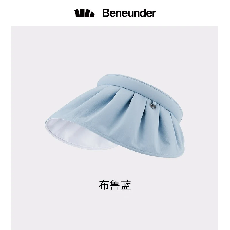 [Self-operated] Chinese Beneunder Jiaoxia Junji Series Shell Hollow Top Sun Protection Hat Regular Style Blue Blue 1 UPF50+ Hat Hoop Dual-Purpose Light Breathable Anti-UV Summer Sun Shade Big Brim Hat