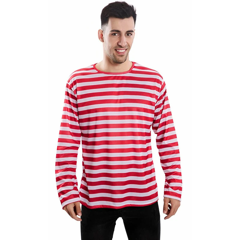 T-Shirt Rot-Weiß gestreift
