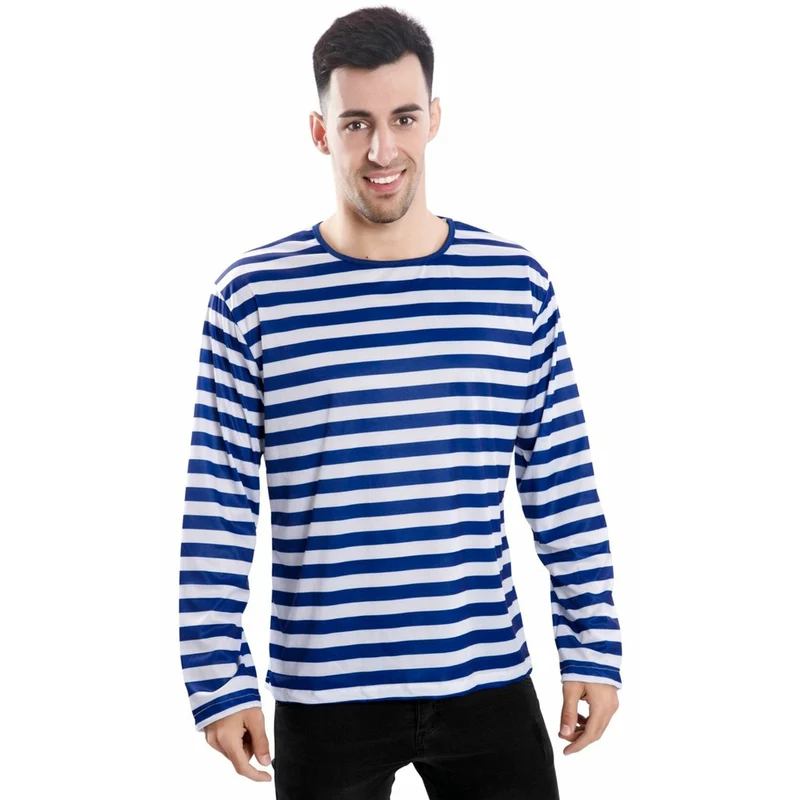 T-Shirt Blau-Weiß gestreift
