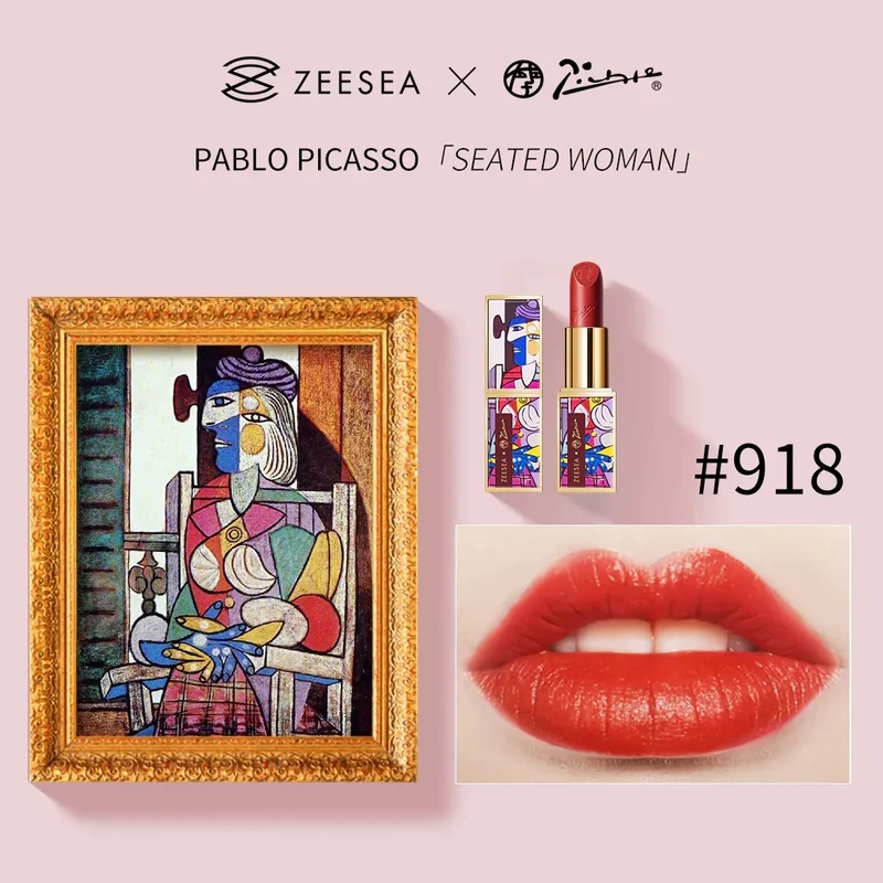 [Self-operated] ZEESEA Picasso co-branded limited lipstick #918 Dream Flame Orange Soda Picasso-"Seated Mary" Velvet Matte Matte