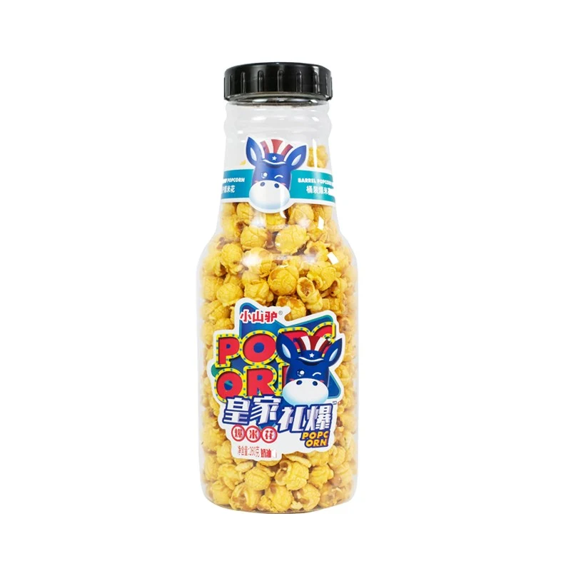 [Self-operated] Chinese Little Mountain Donkey Royal Gift Popcorn Bail Bottle Cream Flavor 260g Internet celebrity snacks casual snacks standard snacks for chasing dramas