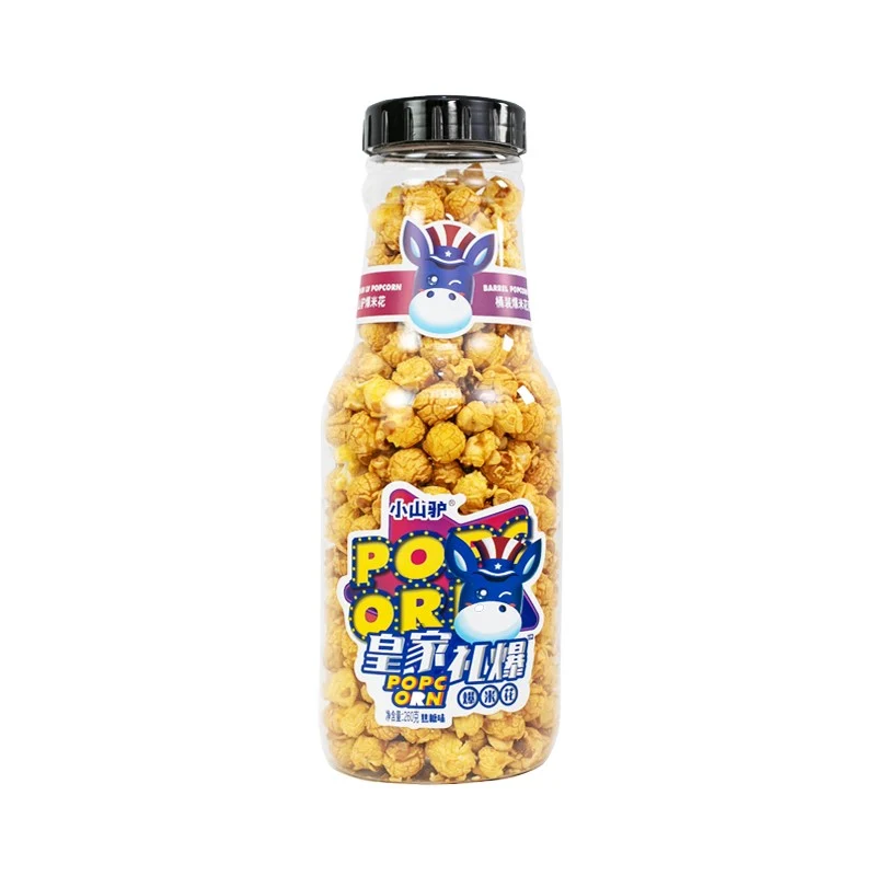 [Self-operated] Chinese Little Mountain Donkey Royal Gift Popcorn Baccarat Bottle Caramel Flavor 260g Internet celebrity snacks casual snacks standard snacks for chasing dramas