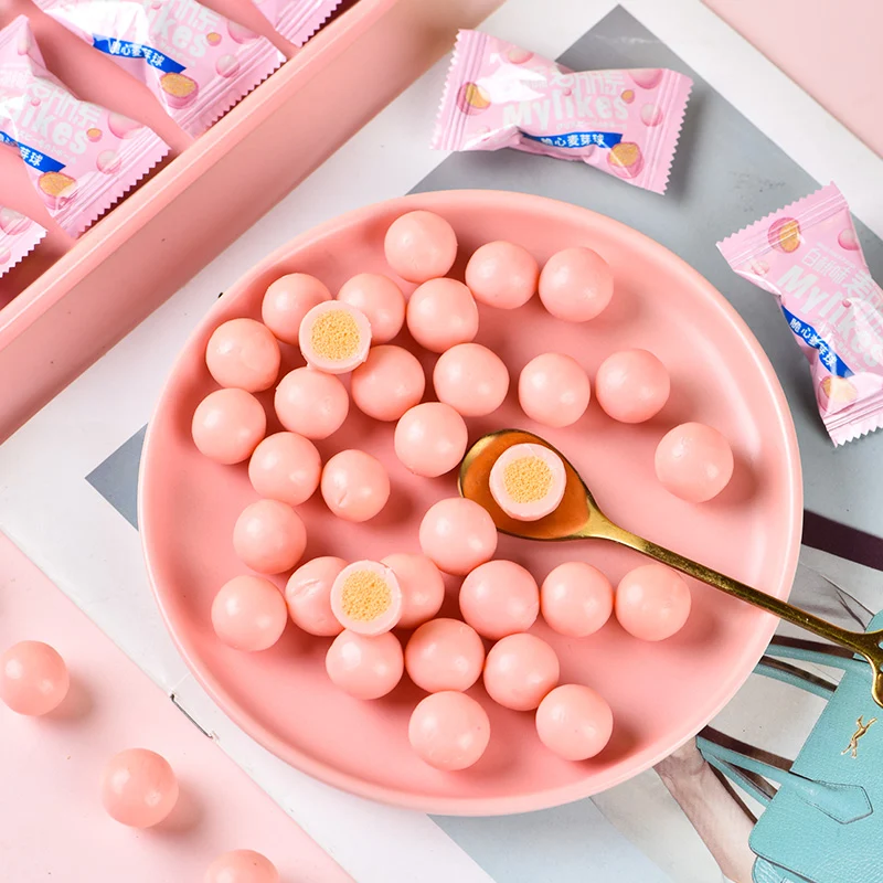 [Self-operated] China Meng Xiaobai Chewy Malisin White Peach Flavor 168g Barrel Chocolate Bean Candy Chocolate Snack Substitute for Cocoa Butter