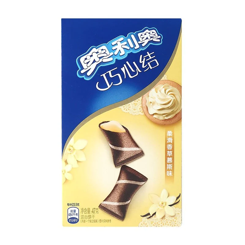 [Self-operated] Chinese Oreo Qiaoxinknot Smooth Vanilla Mousse Flavor 47g Portable Casual Office Snacks Snacks