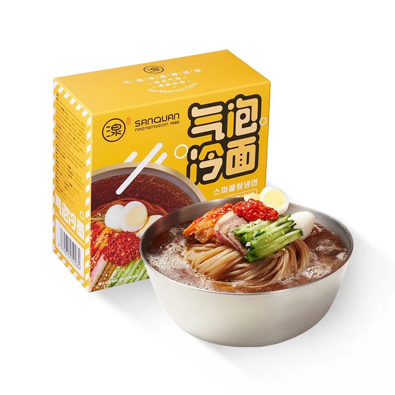 [Self-operated] China SANQUAN Buckwheat Flavor Bubble Cold Noodles 581g North Korean Cold Noodles Authentic Northeast Korean Cold Noodles Fast Food