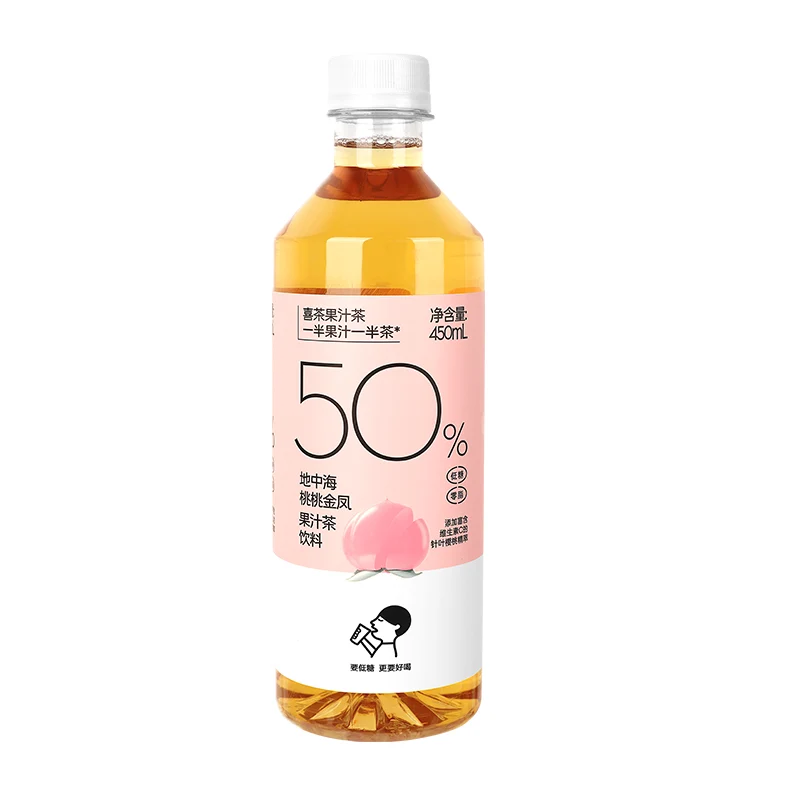[Self-operated] China Heytea Mediterranean Peach and Golden Phoenix Juice Tea Beverage 450ml Fruit Tea Beverage