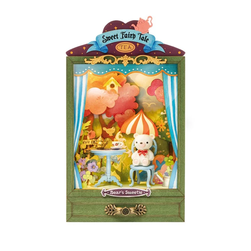 [Self-operated] China Robotime Rolife Ruolai Nanci Secret Garden Box Bear Sweet Tea Single Pack DIY Handmade 3D Assembled Model Three-dimensional Puzzle Wooden Ornament Holiday Gift