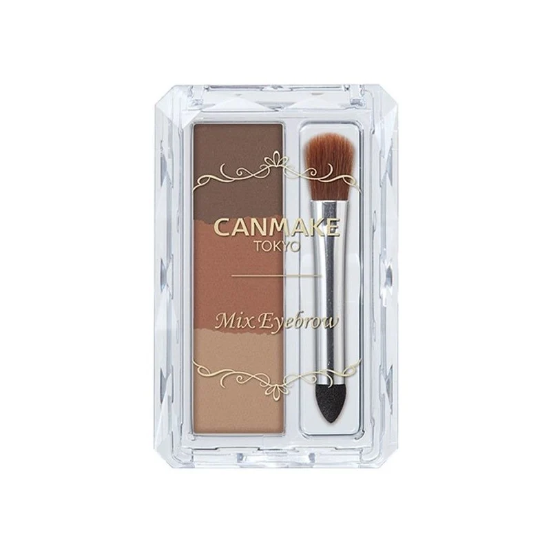 [Self-operated] Japanese CANMAKE Natural Three-Color Three-dimensional Eyebrow Powder #08 Orange Brown 2g Can be used as nose shadow contouring powder, long-lasting, waterproof and sweat-proof