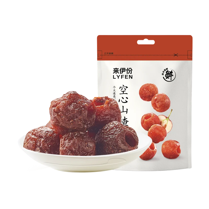 [Self-operated] China LYFEN Laiyifen Hollow Hawthorn 108g Hawthorn Balls Seedless Dried Hawthorn Fruit Candied Fruit Dried Hawthorn Snacks