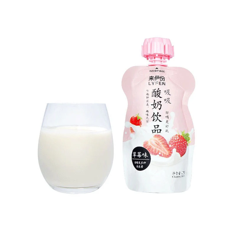 [Self-operated] China LYFEN Laiyifen sucking yogurt drink strawberry flavor 100g nutritious breakfast room temperature yogurt drink