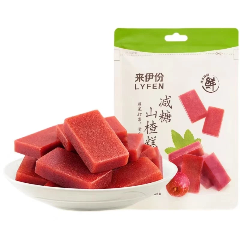 [Self-operated] China LYFEN Laiyifen sugar-reduced hawthorn cake 80g hawthorn strips candied fruit peel hawthorn cake hawthorn cake
