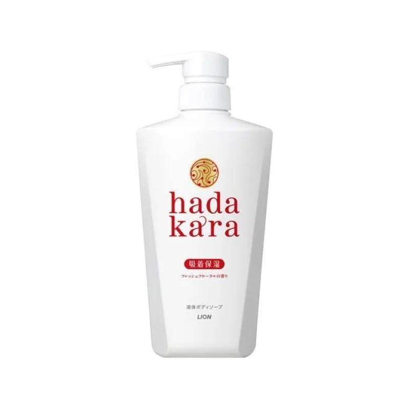 [Self-operated] Japanese LION HADAKAR Shower Gel, Floral Fragrance 500ml, highly effective in moisturizing and nourishing the skin, lasting fragrance and mild