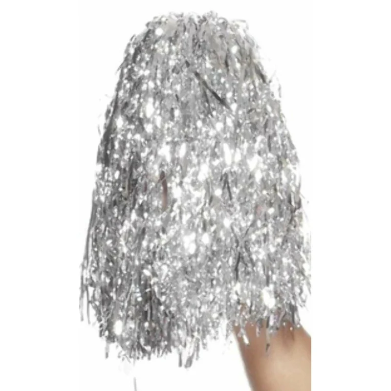 Pack 2 Pompoms Metallic-Silber