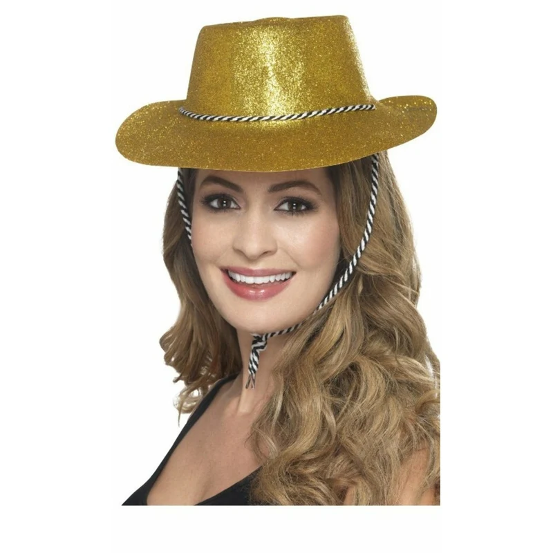 Glitzer Cowboyhut golden