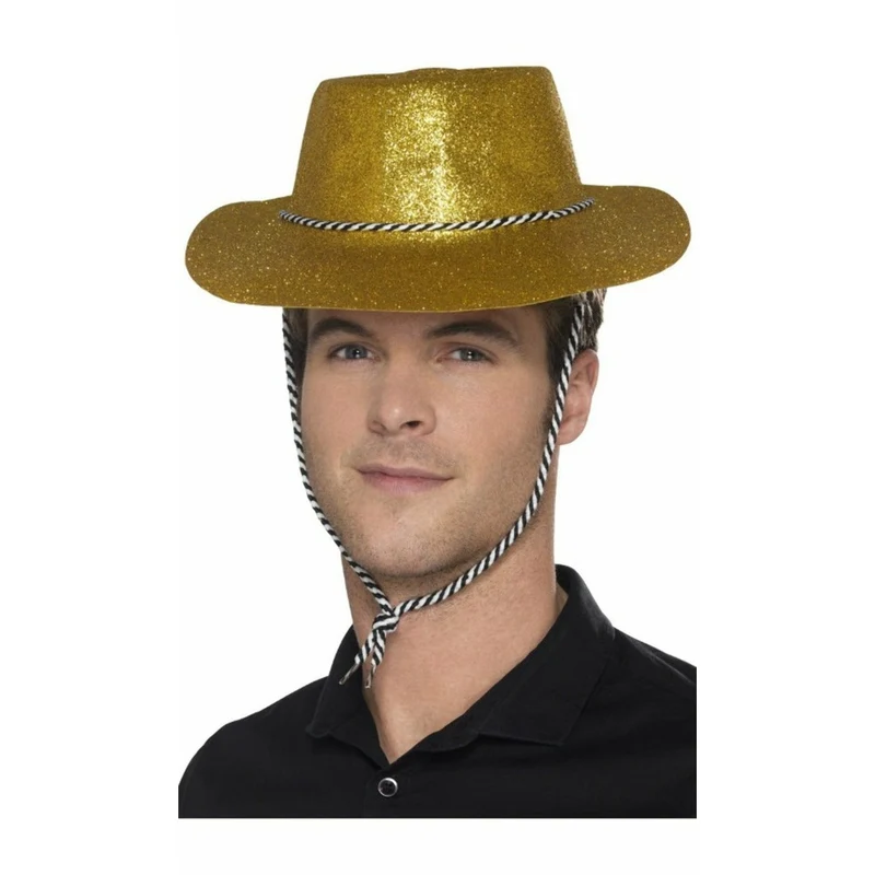 Glitzer Cowboyhut golden