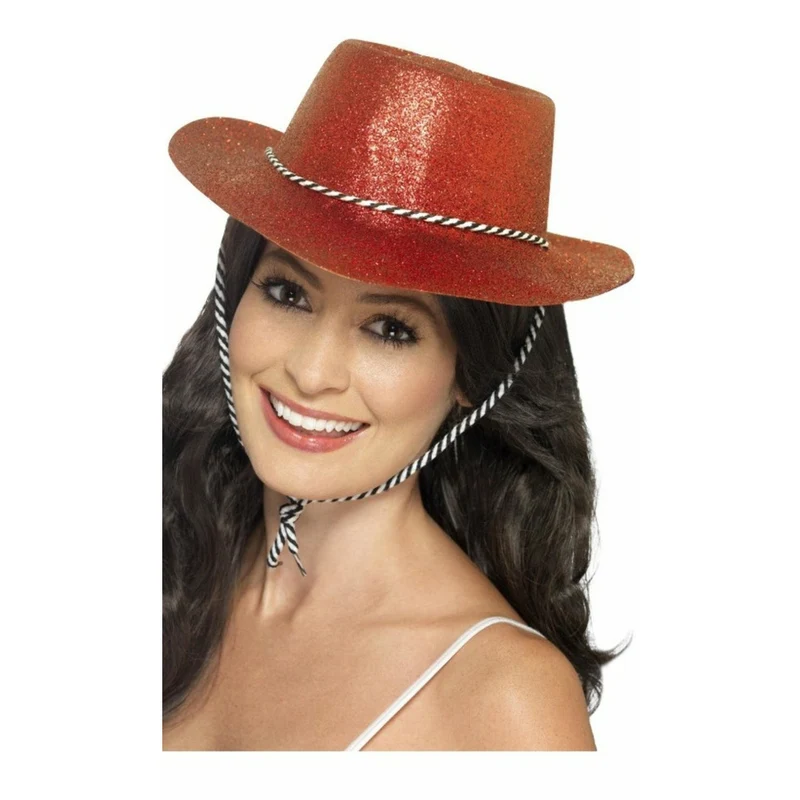 Roter Cowboyhut mit Glitzer