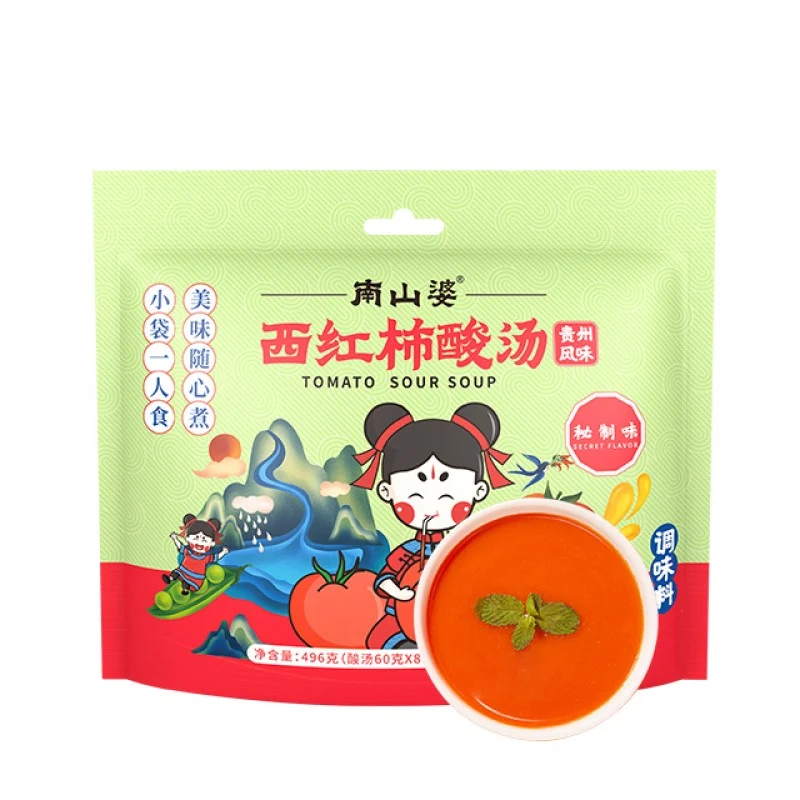 [Self-operated] Chinese NANSHANPO tomato sour soup secret flavor 496g tomato hot pot base fat beef seasoning sour soup fish seasoning