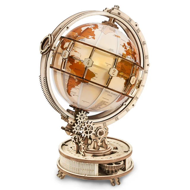[Self-operated] China Robotime Rokr Ruoke Globe Vision Single Pack DIY Handmade 3D Model Three-dimensional Puzzle High Difficulty World Map (excluding wax and glue, because they are prohibited in international transportation, wax can be used if lubrication is needed candle instead)