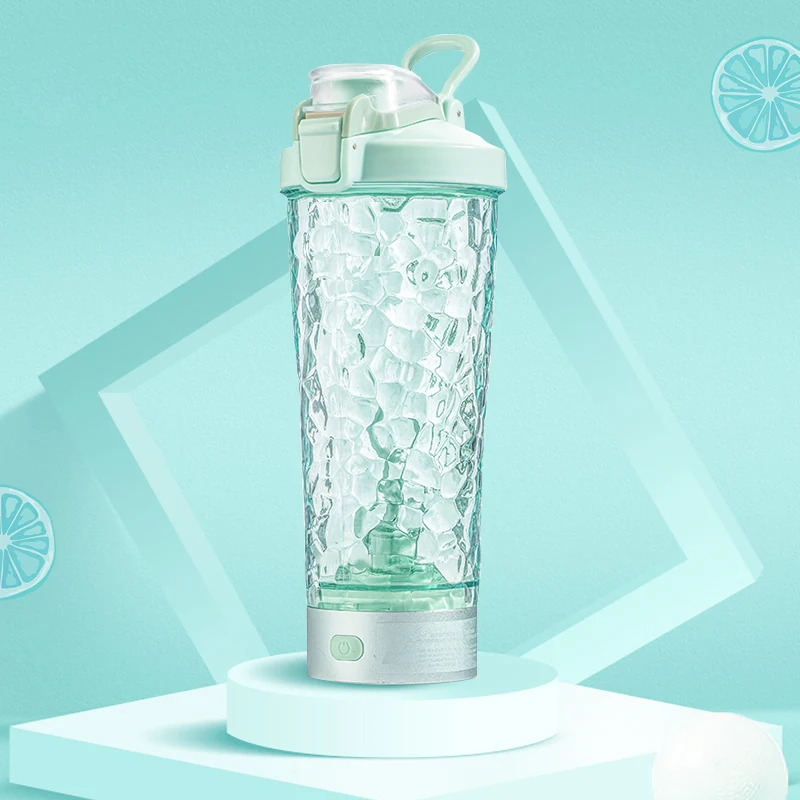 [Self-operated] China VortexBoost Rechargeable Automatic Blender Cup Dark Green Single Pack 600ml Electric Portable Shaker Cup Sports and Fitness Water Cup Removable, Cleanable, Durable and No Odor