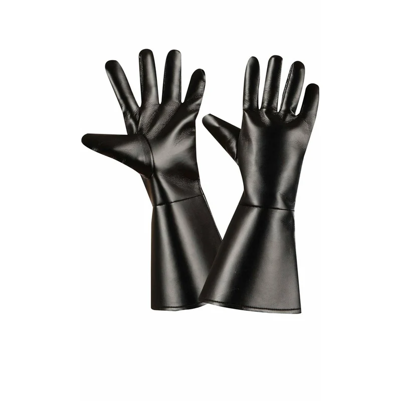 Schwarze Kunstlederhandschuhe