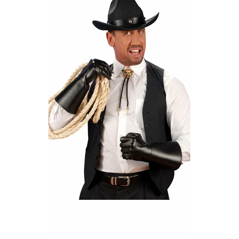Schwarze Kunstlederhandschuhe