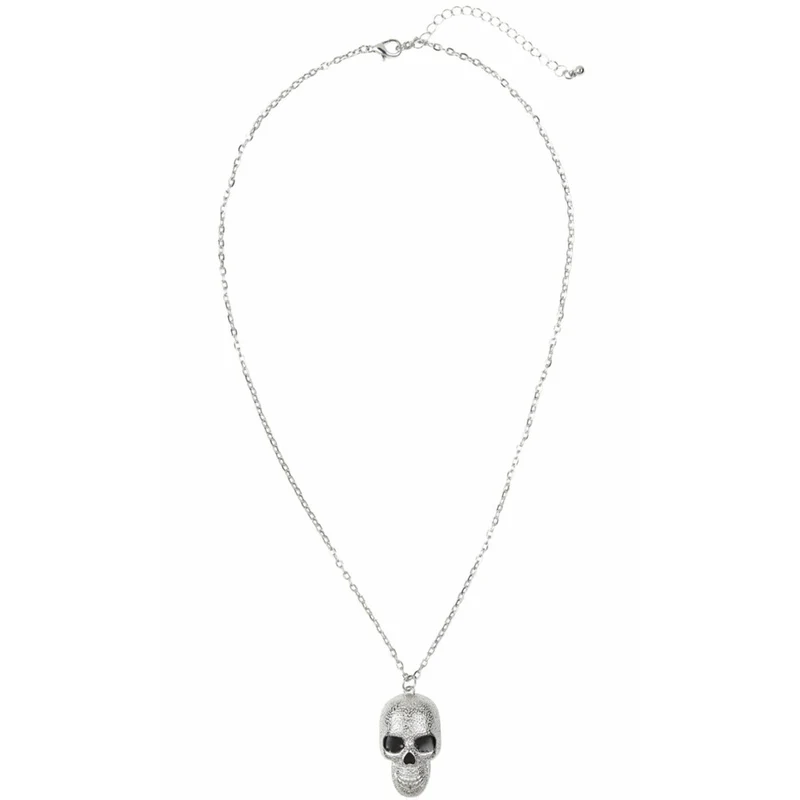 Silberne Totenkopf-Halskette