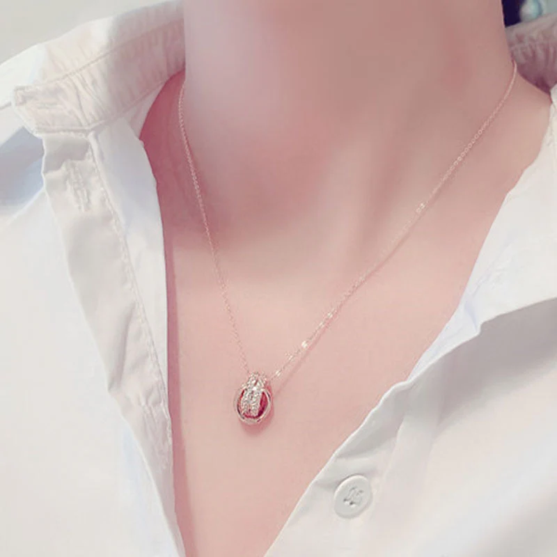 [Self-operated] Micro-encrusted exquisite crystal clavicle short necklace, romantic and simple classic necklace
