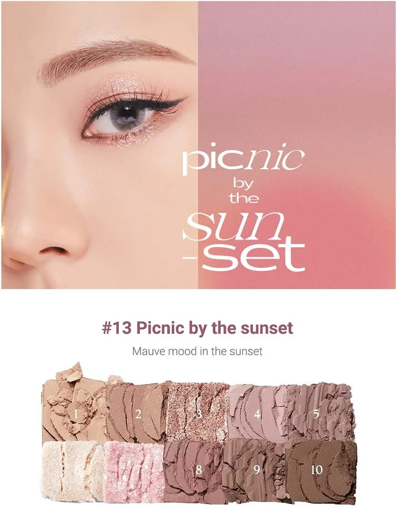 [Self-operated] South Korea CLUB CLIO 10-color eyeshadow palette, No. 13, 6g Picnic by the Sunset