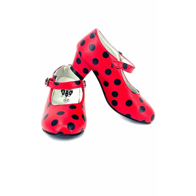 Rote und schwarze Flamenco-Schuhe für Kinder